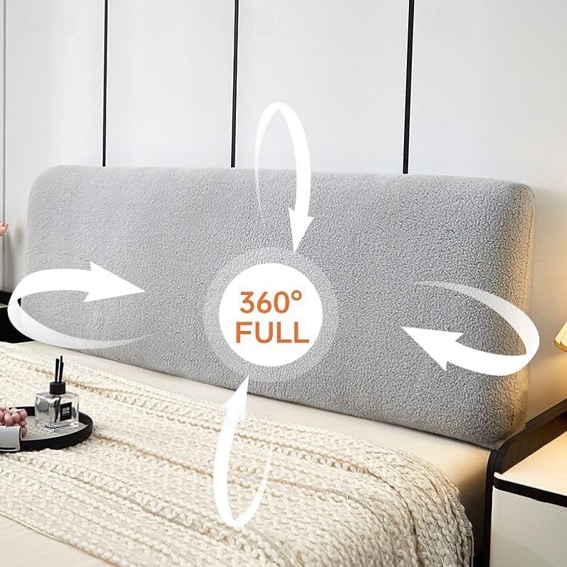 Velvet Bed Headboard Cover Twin Full Queen Cal King Strength Thicken Bed Head Cover Solid Color Dustproof Headboard Slipcover Protector for Bedroom Decor2