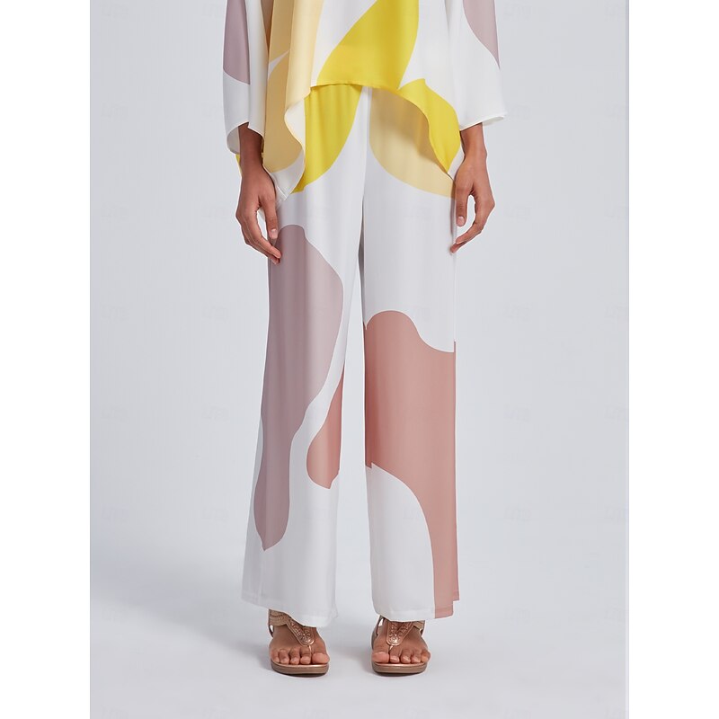 Loose Fit Elastic Waist Wide-Leg Pants with Pocket3