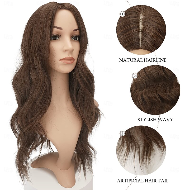 Long Wigs for Women Long Wavy Full Wig Middle Parting Wigs Natural Looking Synthetic Wig for Daily Party4