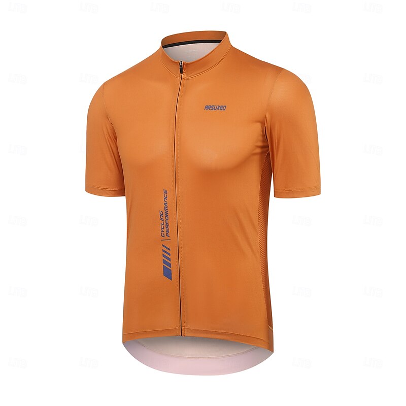 Men's Cycling Jersey Solid Color Letter & Number Short Sleeve Bike Jersey Top with 3 Rear Pockets Mountain Bike MTB Road Bike Cycling Fast Dry Reflective Strips Wicking Elastic Sports Violet White3