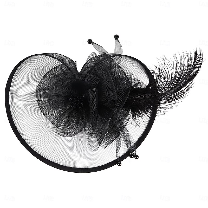 Headdress Feather Wedding Tea Party Horse Race Cocktail Vintage Cute With Feather Headpiece Headwear4