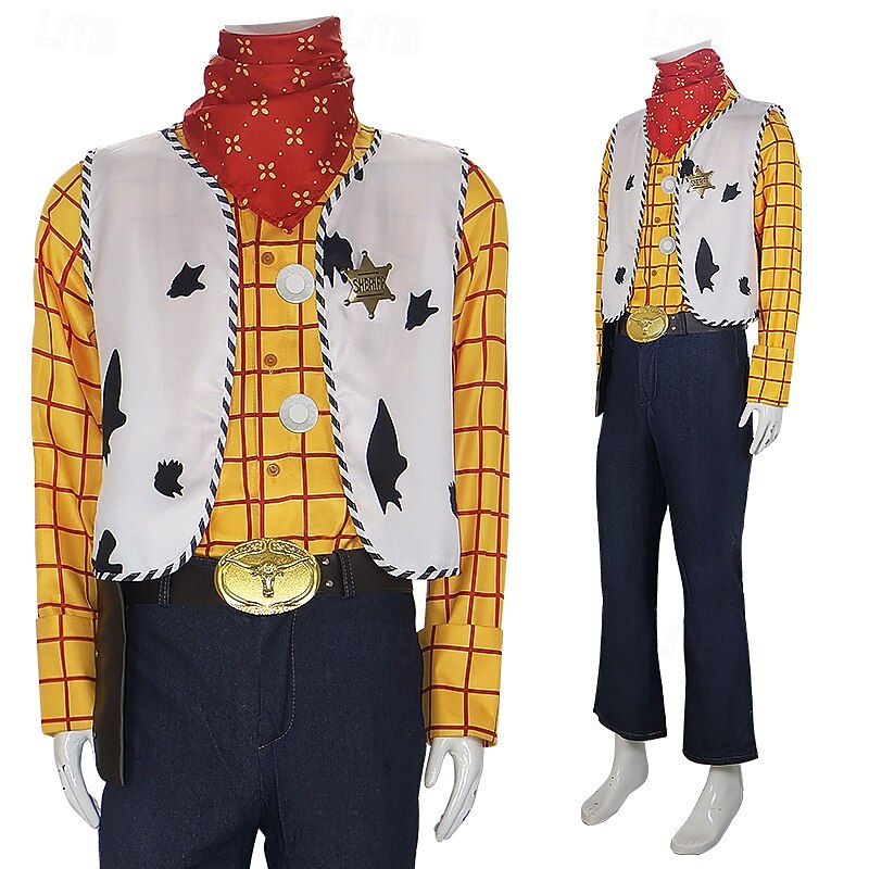 Toy Story Woody Cosplay Costume Outfits Halloween Props Anime Halloween Movie Cosplay for Men's Adults' Christmas Halloween New Year Performance Party3