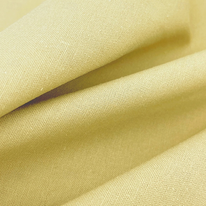 Men's Casual Wedding Linen Suits Summer Daffodil Beige Fashion Casual Solid Colored Standard Fit 2 Piece Single Breasted One-button3