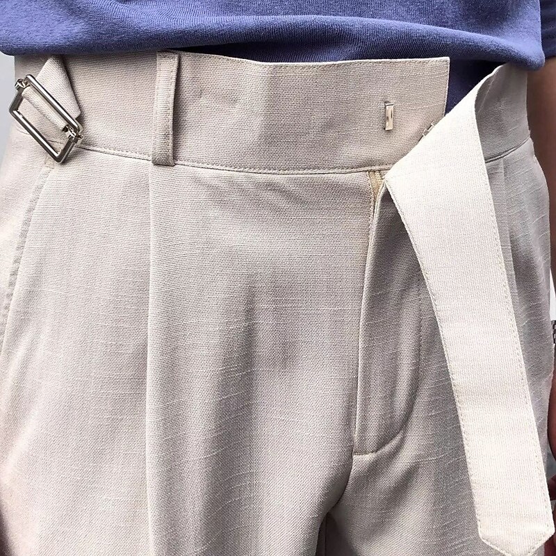 Men's Shorts Dress Shorts Pleated Straight Leg High Rise Plain Moisture Wicking No-Iron Knee Length Office Business Daily Elegant Fashion Navy Blue Apricot2