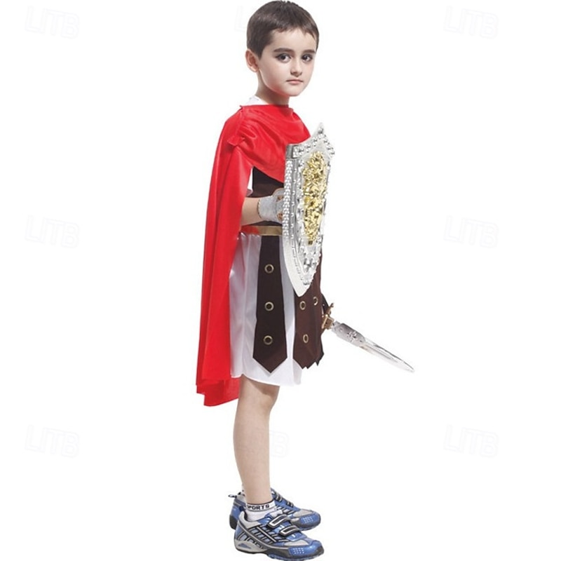 Warrior Cosplay knight Halloween Cosplay Costume Rome Kid's Boys' Halloween Carnival Mardi Gras Party Halloween Easy Halloween Costumes Dress Up2
