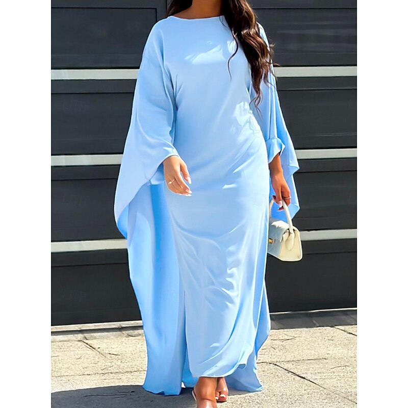 Women's Mini Dress Casual Dress Basic Casual Puff Sleeve Vacation Daily Regular Fit Plain Long Sleeve Crew Neck Black Sky Blue Dark Green Beige Summer Spring Fall3