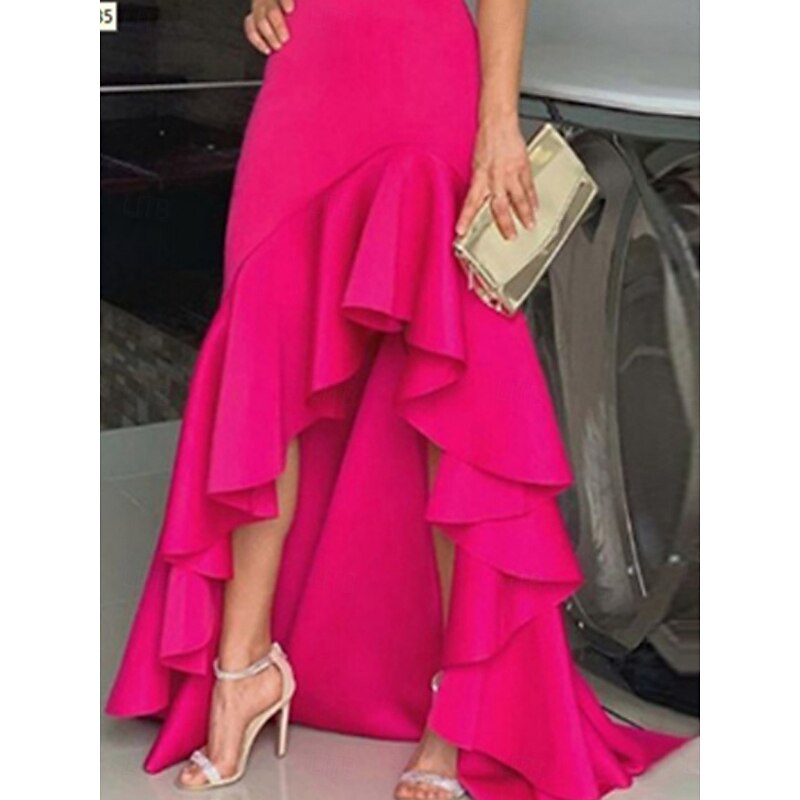 Kentucky Derby Women's Maxi Dress A Line Dress Summer Dress Puff Sleeve Dress Elegant Semi Formal Wedding Guest Engagement Cocktail Party Regular Fit Graphic Sleeveless V Neck Black Wine Blue Fuchsia3