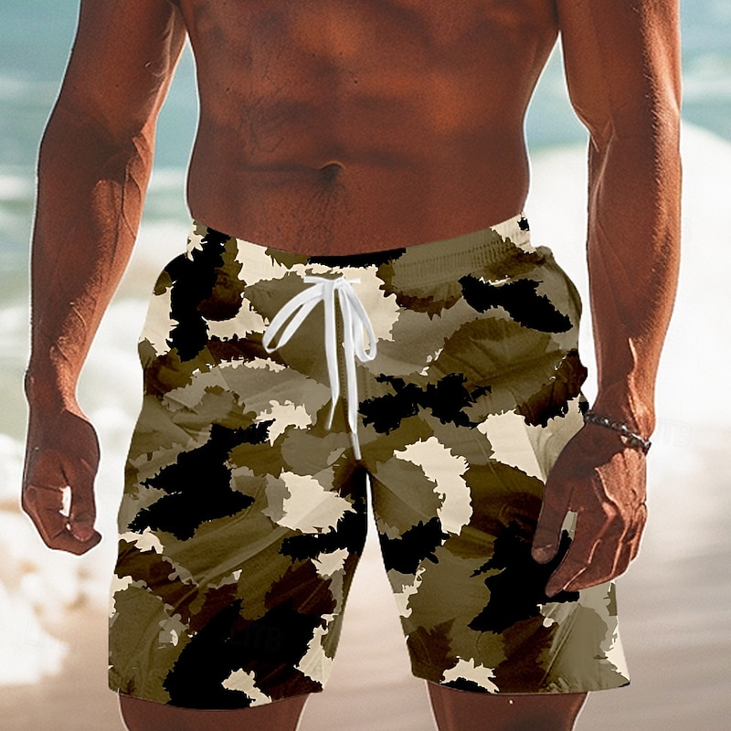 Men's Camouflage Swimming Trunks Board Shorts Swim Shorts Mid Waist Streetwear Hawaiian Vacation Casual Beach Wear Pocket Drawstring Elastic Waist Designer Clothing Apparel4