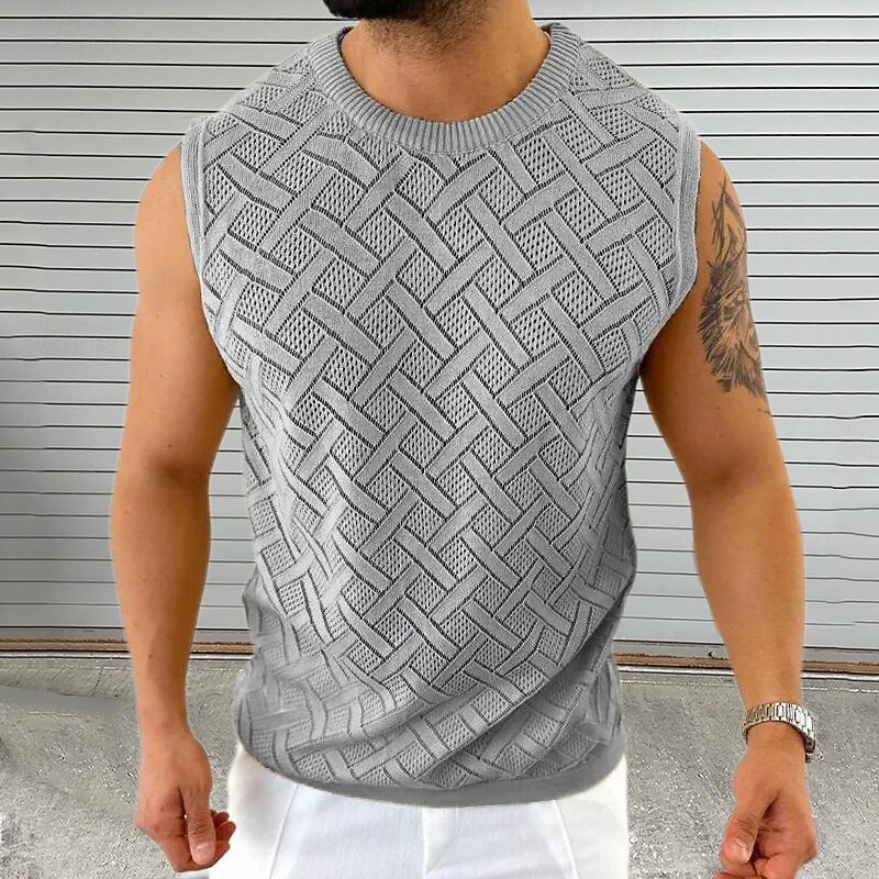 Men's Tank Top Vest Top Undershirt Sleeveless Shirt Sleeveless Crewneck Spring & Summer Plain Fashion Designer Vacation Street Going out Black White Gray Top Tee for Men2