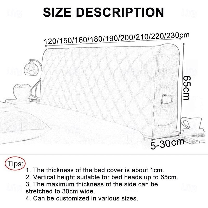 Bed Headboard Cover Headboard Slipcover for King/Queen/Twin Bed,Bed Headboard Slipcover Protector Stretch Dustproof Cover for Bedroom Decor2