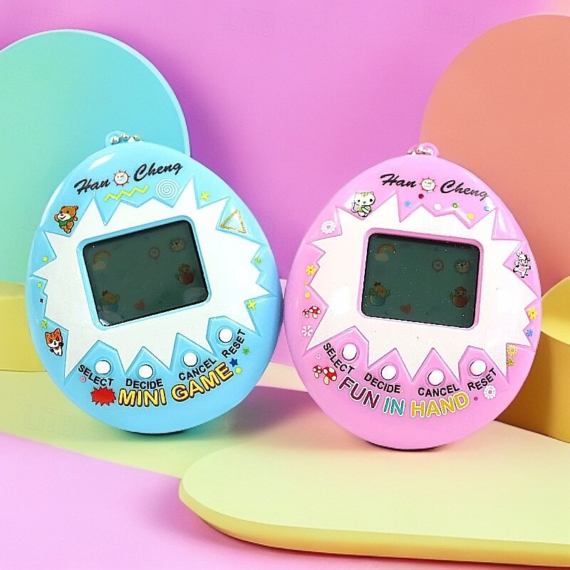 Mini Children's Electronic Virtual Pet Game Console Feeding Elf Handheld Electronic Pet Machine Keychain Toy