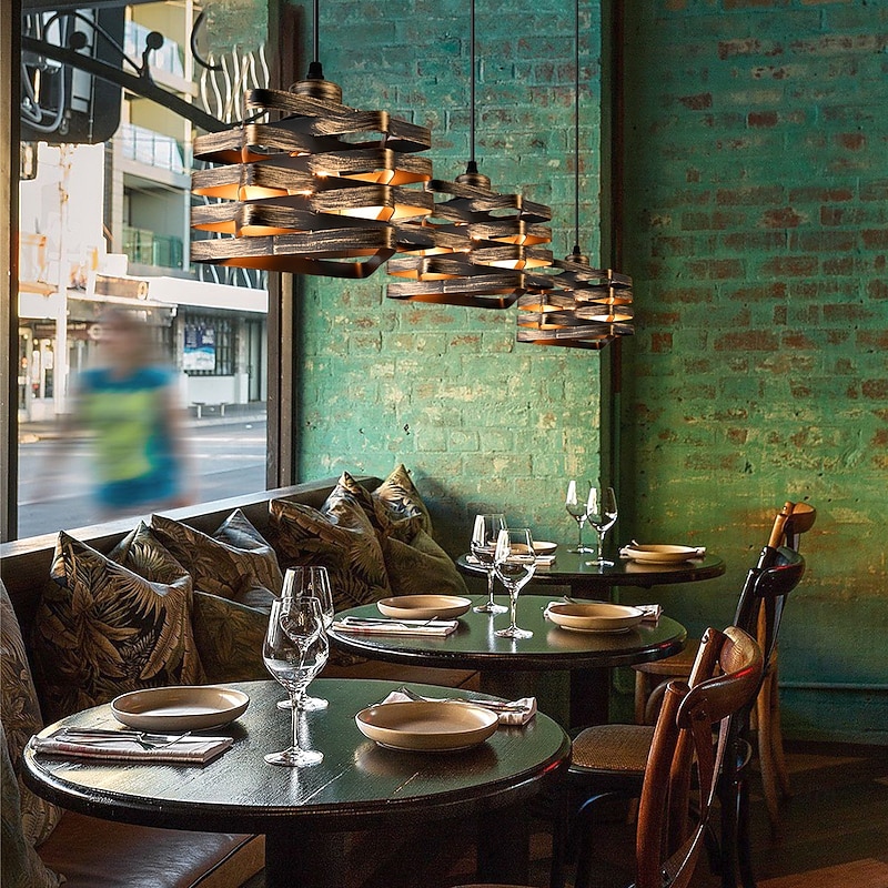 Retro Industrial Style Pendant Light Creative Height Adjustable Metal Hanging Lamp E27 Screw Single-head Chandelier 110-240V4