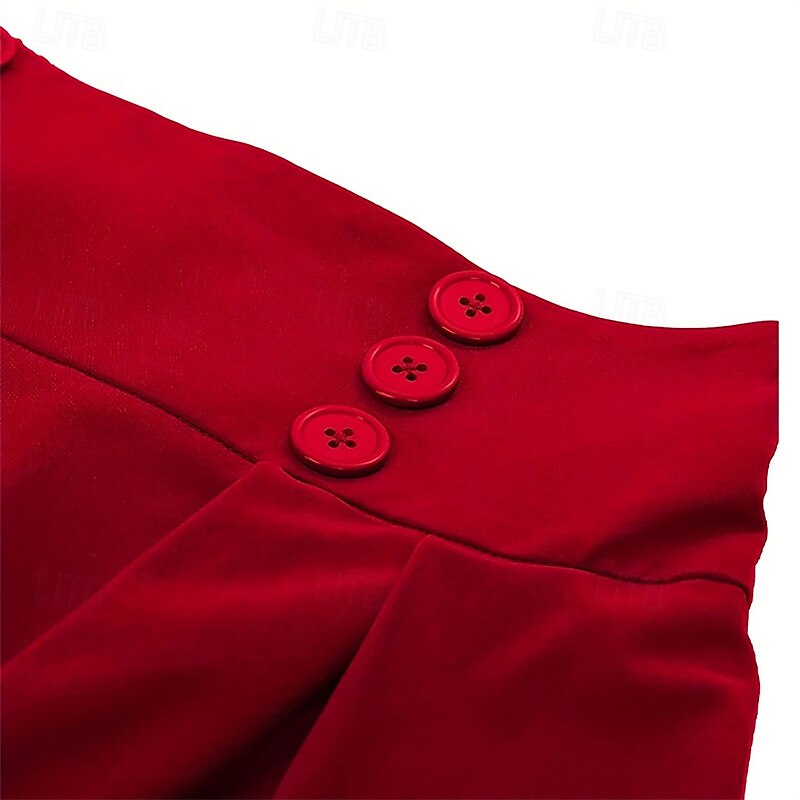 Retro Vintage 1950s Rockabilly Long Length Swing Skirt Solid Color Fancy Dress Women's Christmas Carnival New Year Casual Daily Wear Tea Party Adults' Skirt Summer3