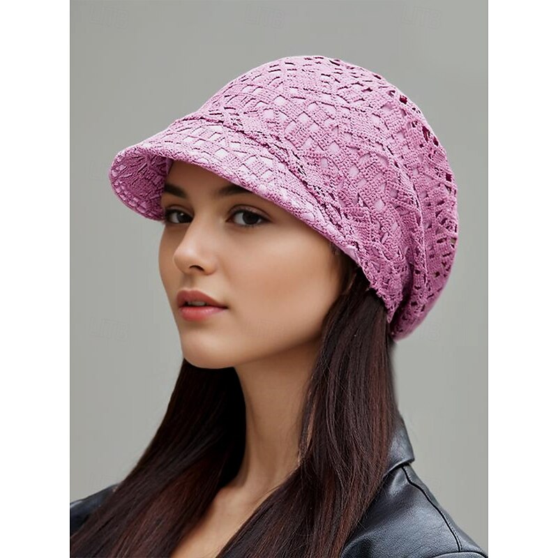 Women's Crochet Sun Hat with Lace Design | Stylish Lightweight Hat for Summer | Perfect for Outdoor Activities and Casual Wear