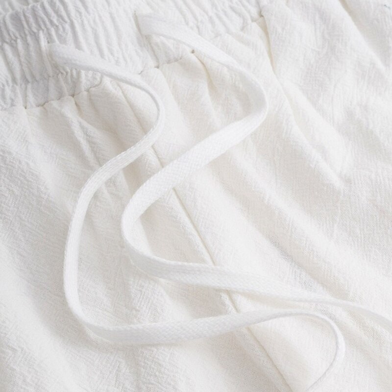 Men's Linen Pants Trousers Summer Pants Beach Pants Pocket Elastic Waist Drawstring Plain Comfort Breathable Full Length Outdoor Daily Holiday Fashion Retro Vintage Black White Micro-elastic3