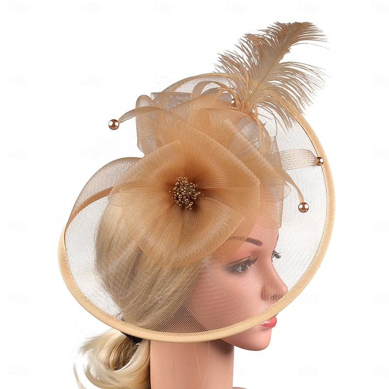 Headdress Feather Wedding Tea Party Horse Race Cocktail Vintage Cute With Feather Headpiece Headwear2