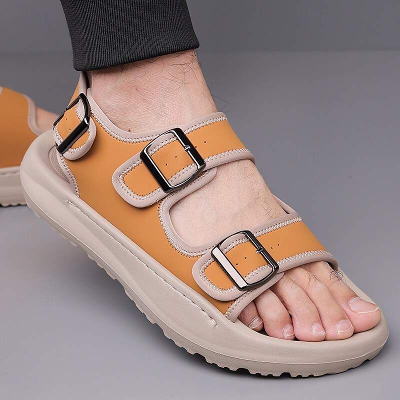 Men's Comfortable Casual Sandals with Double Buckle Design – Stylish Adjustable Outdoor Footwear for Summer and Vacation3