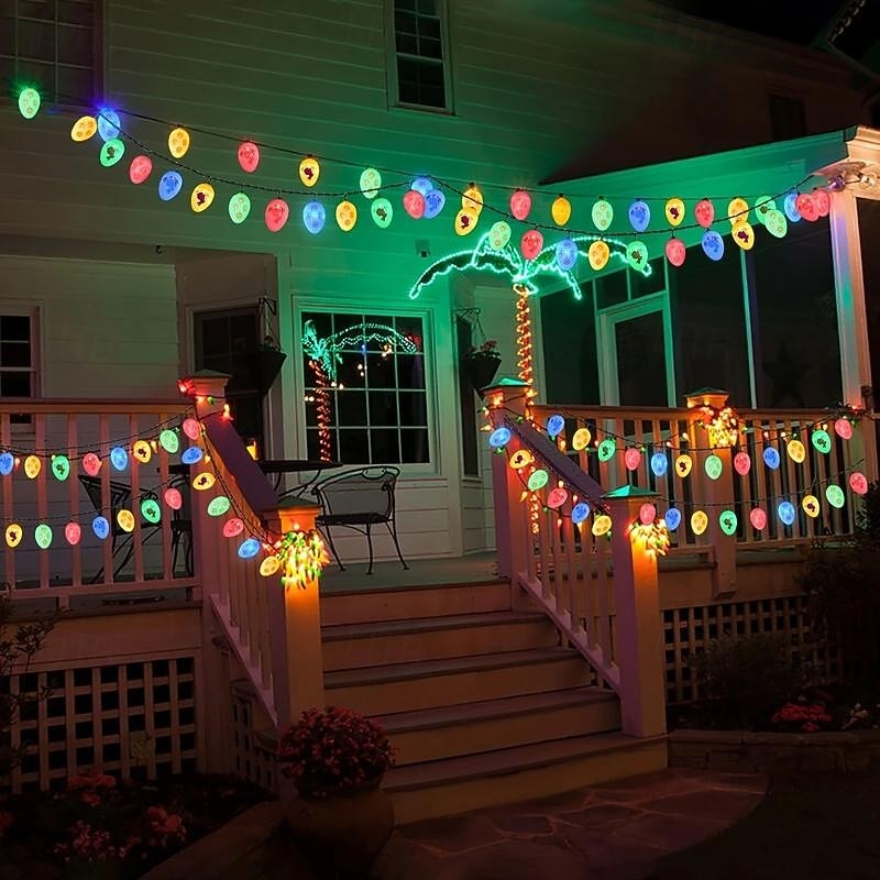 5M-20Leds Outdoor Solar Easter Easter Easter Easter Egg Rabbit Light String Indoor and Outdoor Courtyard Garden Path Easter Atmosphere Decorative Light String