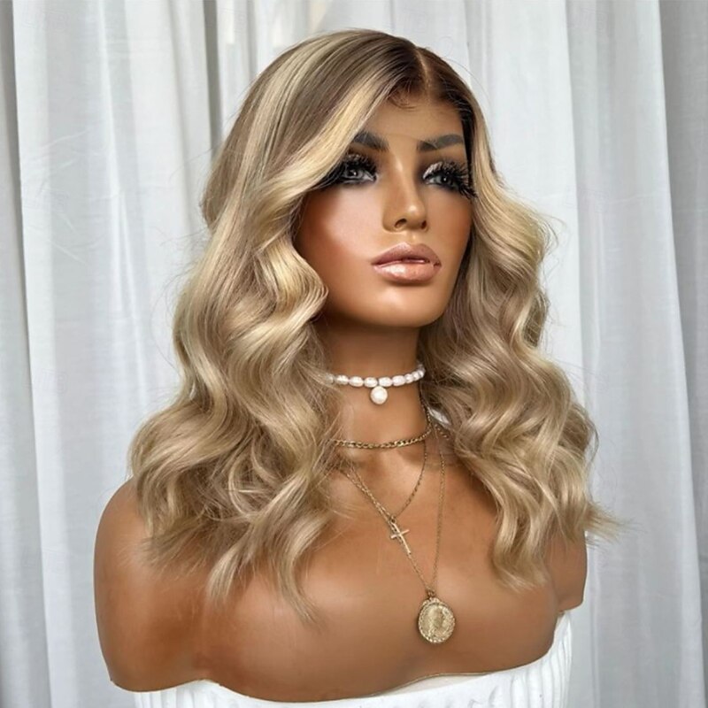 Unprocessed Virgin Hair 5x5 Closure 13x4 Lace Front Wig Short Bob Vietnamese Hair Wavy Blonde Multi-color Wig 130% 150% Density with Baby Hair Ombre Hair Highlighted / Balayage Hair Glueless For Women2