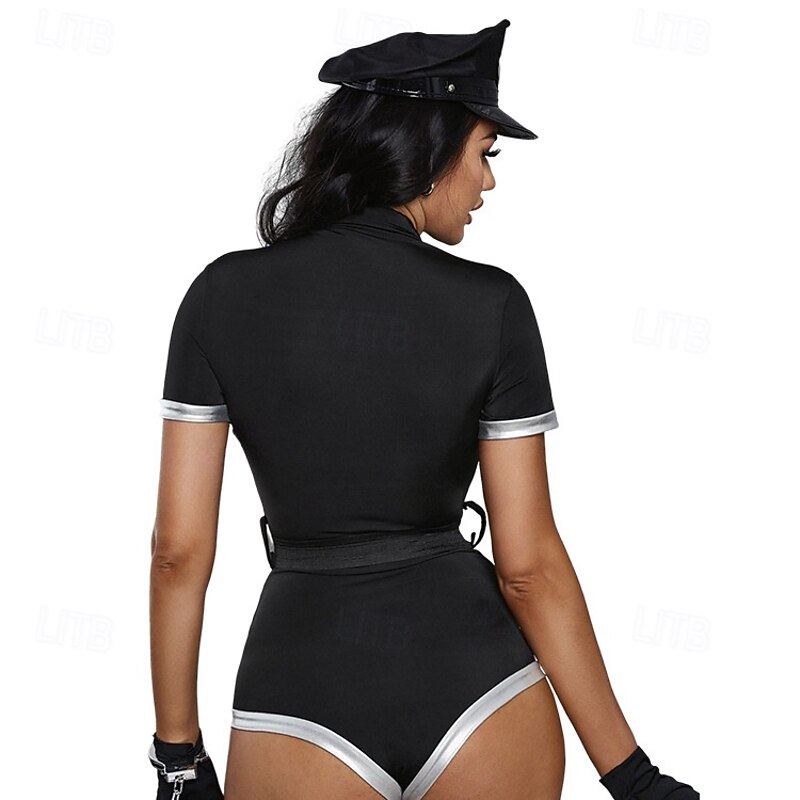 Career Costumes Police Woman Halloween Cosplay Costume Outfits Halloween Group Couples Costumes Cosplay Sexy Adults' Women's Halloween Masquerade Party Masquerade Bachelorette Party Easy Halloween4