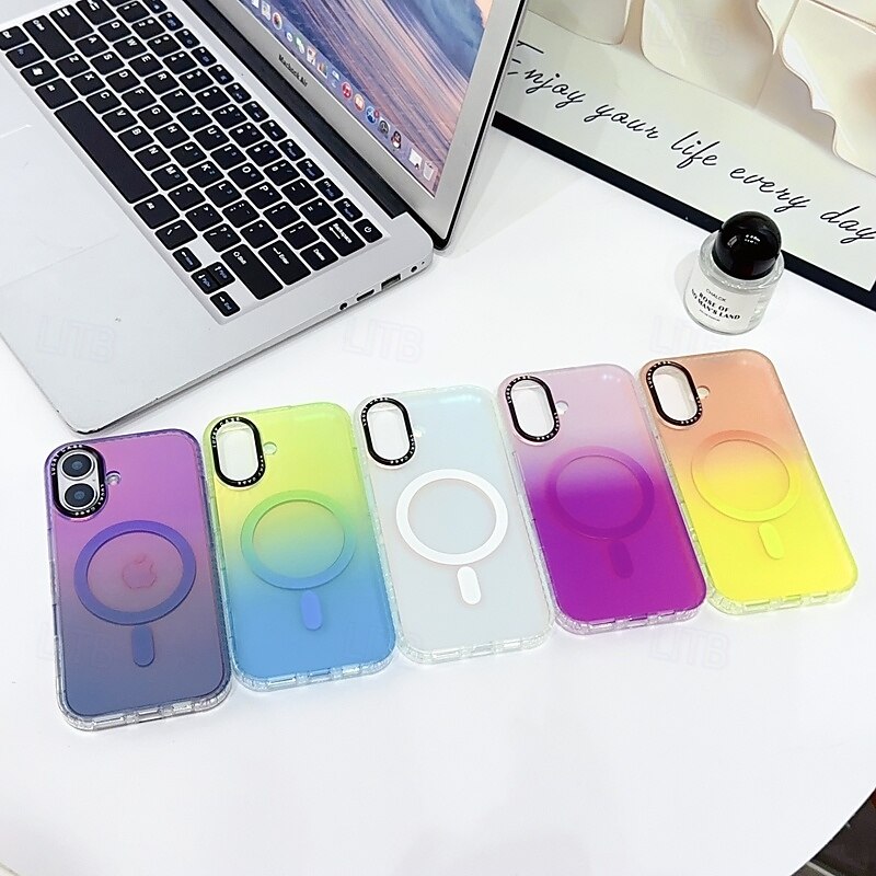 Phone Case For iPhone 17 Pro Max 17 Air 16 15 14 Pro Max Plus 13 12 11 Pro Max Back Cover Magnetic Support Wireless Charging Shockproof Retro TPU PC