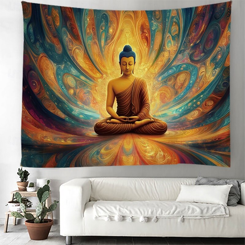 Mandala Bohemian Hanging Tapestry Buddha Wall Art Large Tapestry Mural Decor Photograph Backdrop Blanket Curtain Home Bedroom Living Room Decoration4