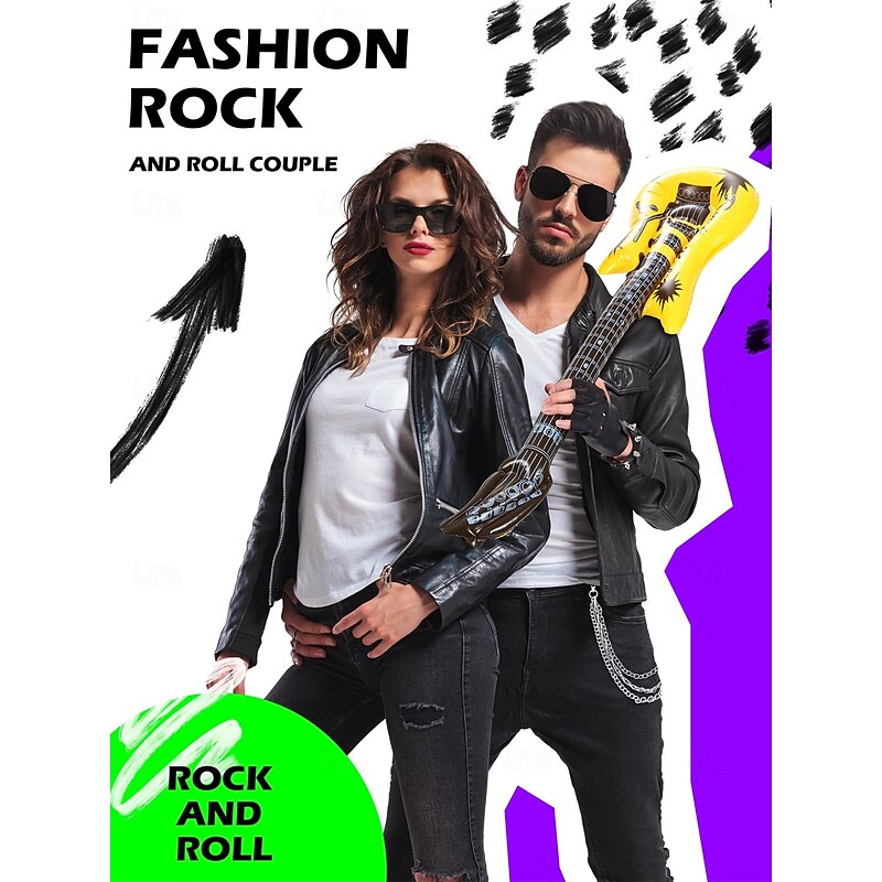 Retro Vintage 1980s Fancy Cosplay Costume Outfits Pop Star Rocker Fancy Dress Men's Masquerade Party Pride Parade Pride Month Adults' 1 Bracelet Sleeves Gloves4