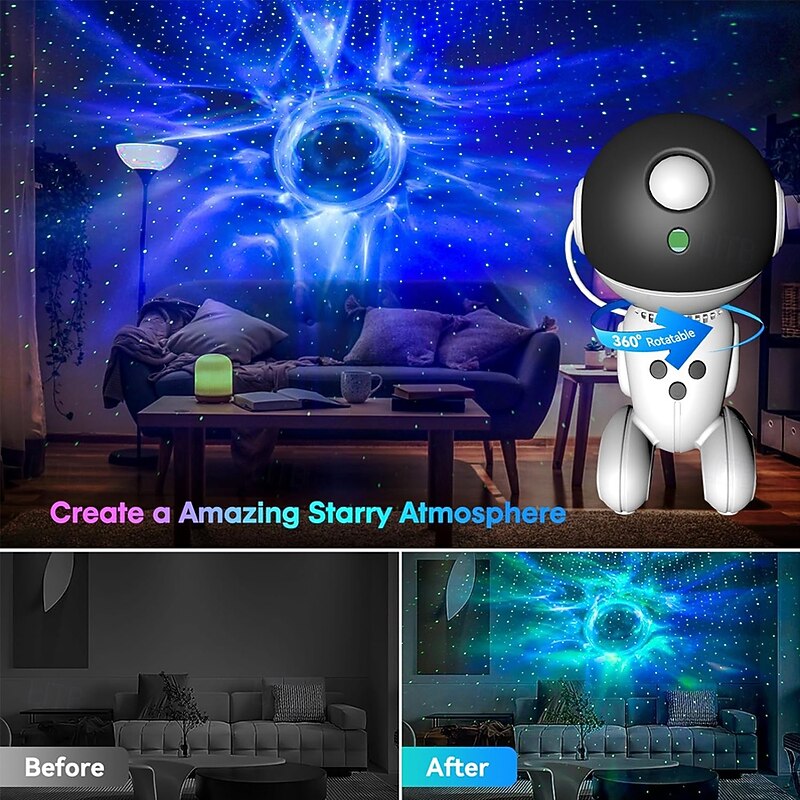 Astronaut Robot Star Galaxy Projector Night Light – Timer & App Control Starry Nebula Ceiling Projector for Kids & Adults Bedroom Decor, Birthday Gift4