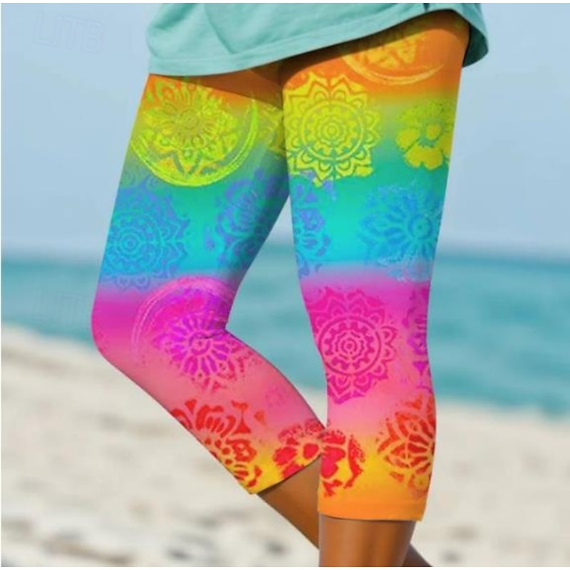 Women's Leggings Capri Pants High Elasticity Fashion Streetwear Full Length High Waist Graphic Printing Thermal Warm Breathable Soft  Outdoor Daily Light Pink Fall Winter Regular Fit2