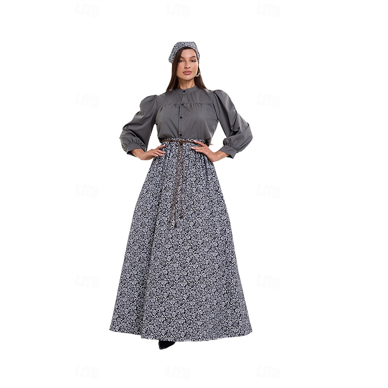 Retro Vintage Victorian Medieval Dress Chemise OverDress Irish Peasant Fancy Dress Women's Masquerade Masquerade Casual Daily Renaissance Fair Adults' Dress