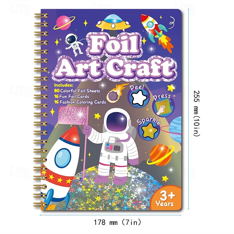 Foil Art Kit for Kids No Mess Art for Kids Fun Craft Kits & Supplies DIY Creative Activities Travel Toys Gifts for Girls & Boys Ages 4 5 6 7 8 94