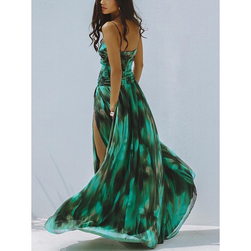 Women's Swimwear 2 Piece Monokini Skirt Swimsuit Backless Tummy Control High Waist Slim Vacation Beach Wear Ombre V Neck Sleeveless Bathing Suits4