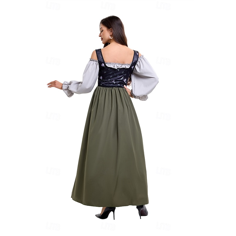 Retro Vintage Victorian Medieval Dress Chemise OverDress Irish Peasant Fancy Dress Women's Celtic Fantasy Masquerade Masquerade Casual Daily Renaissance Fair Adults' Dress Corset2