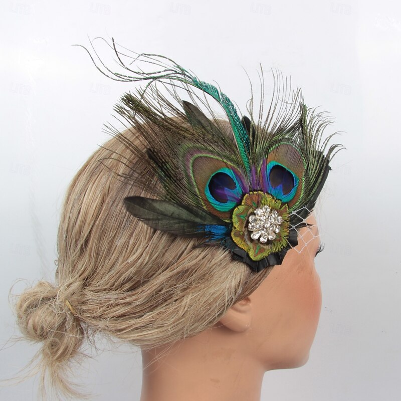 Retro Vintage 1920s Headpiece Masquerade The Great Gatsby Charleston Feather Fancy Dress Women's Halloween Carnival Masquerade Cocktail Party Prom Wedding Party Teen Adults' Headwear2