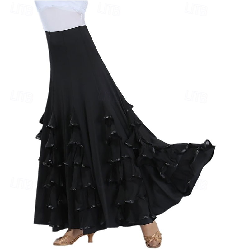 Elegant Mulberry Silk Dance Hall Waltz Long Skirt Unisize3
