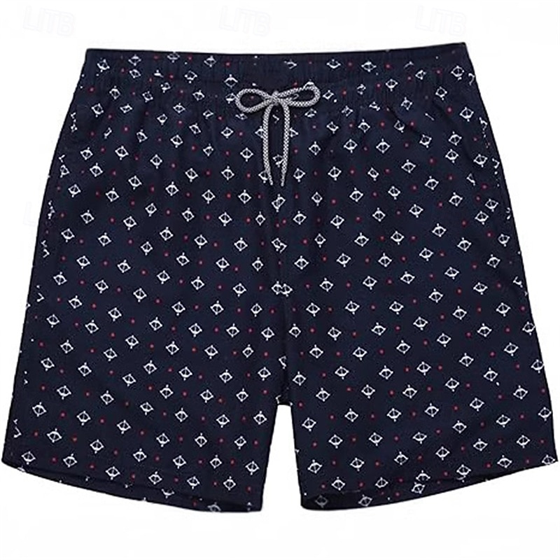 Men's Swim Trunks Swim Shorts 4-Way Stretch Fabric Board Shorts Bottoms Drawstring with Pockets Swimming Surfing Beach Water Sports Tropical Printed Summer Spring
