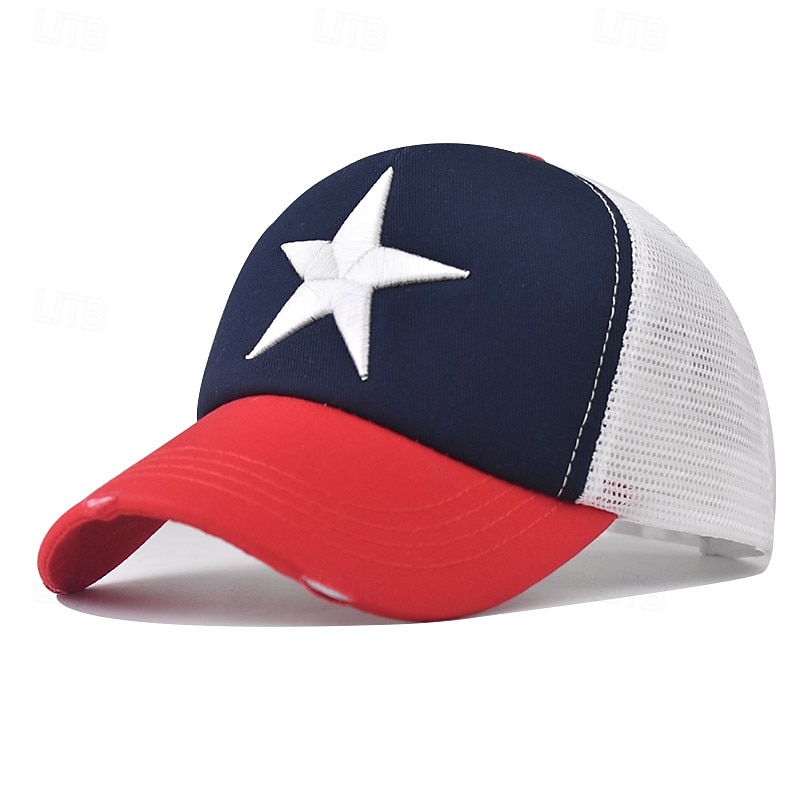 Men's Baseball Cap Sun Hat Trucker Hat Mesh Cap Black+Royal Blue Black Cotton Adjustable Fashion Daily Wear Festival Stars Casual / Daily