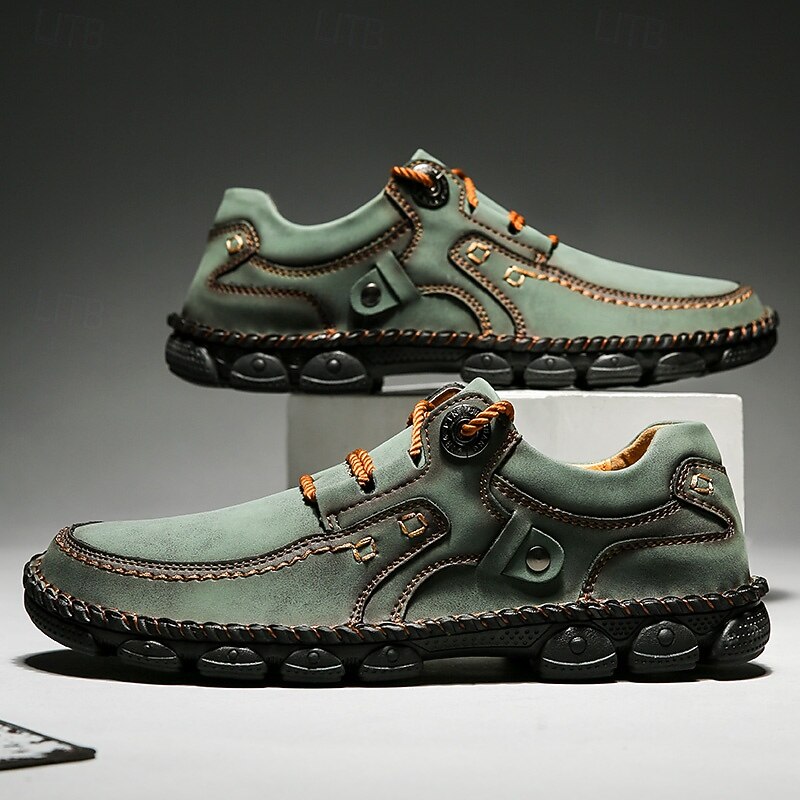 Men's Casual Green Faux Leather Sneakers with Comfortable Fit and Durable Soles – Ideal for Outdoor Activities and Everyday Wear2