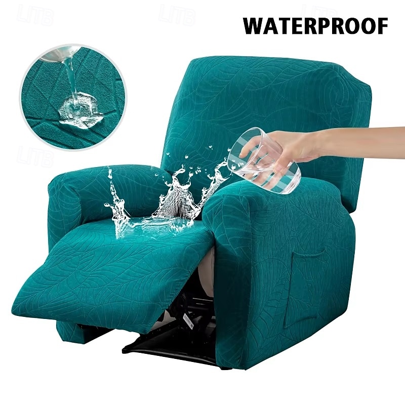 Jacquard Waterproof Recliner Sofa Cover Elastic Spandex Lazy Boy Armchair Covers Solid Color Recliner Chair Slipcovers Furniture Protector