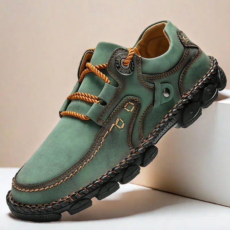 Men's Casual Green Faux Leather Sneakers with Comfortable Fit and Durable Soles – Ideal for Outdoor Activities and Everyday Wear