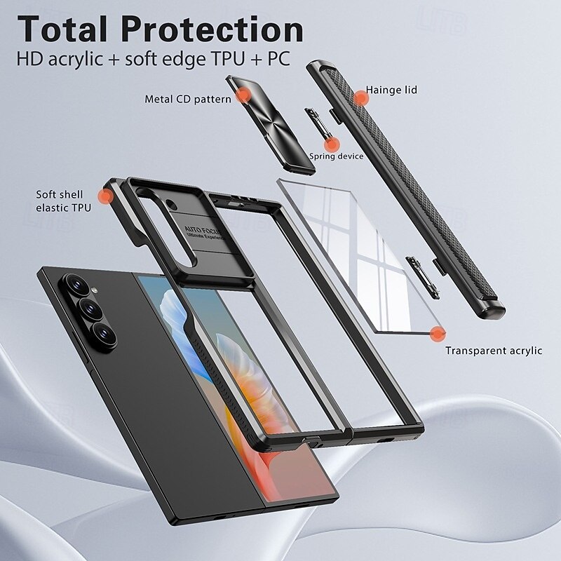 Phone Case For Samsung Galaxy Z Fold 7 Z Fold 6 Back Cover Shockproof Retro TPU PC4