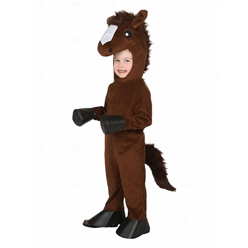 Horse Pony Halloween Kigurumi Pajamas Onesies Fairy Tail Animal Cosplay Kid's Boys' Girls' Halloween Carnival World Book Day Performance Educational Dress Up School Event Dress Up Easy Halloween3