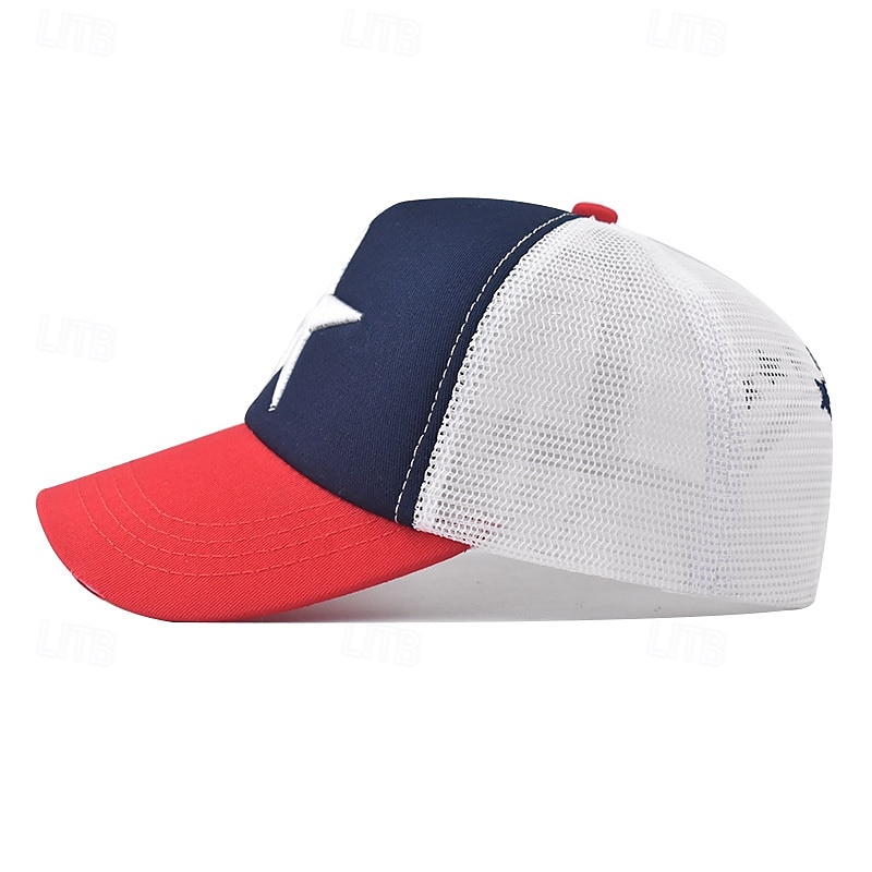 Men's Baseball Cap Sun Hat Trucker Hat Mesh Cap Black+Royal Blue Black Cotton Adjustable Fashion Daily Wear Festival Stars Casual / Daily3