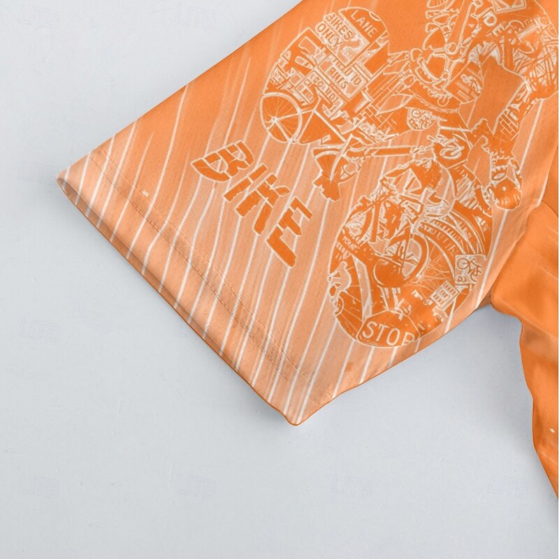 Men's Cycling Jersey Gradient Short Sleeve Bike Tee Tshirt Jersey with 3 Rear Pockets Mountain Bike MTB Quick Dry Anatomic Design Wicking Breathable Sports Black Purple Orange Clothing Apparel4