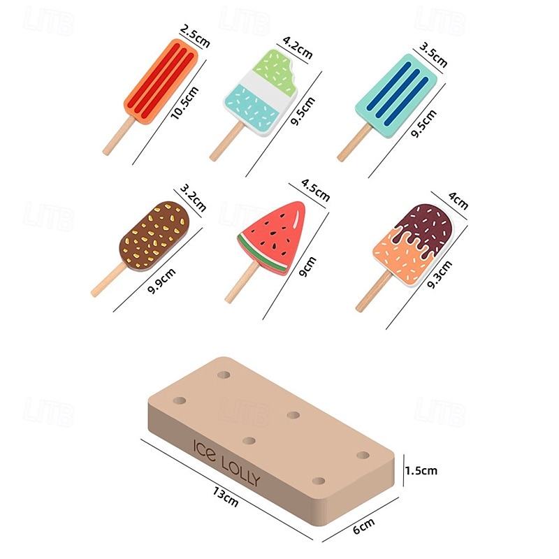 Children's Wooden Simulation Ice Cream Set Toys Girls Play House Birthday Gift Toys2