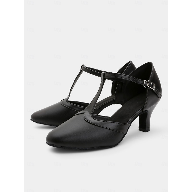 Black T-Strap Dance Heels for Women –  Perfect for Latin and Ballroom Dance Events.4