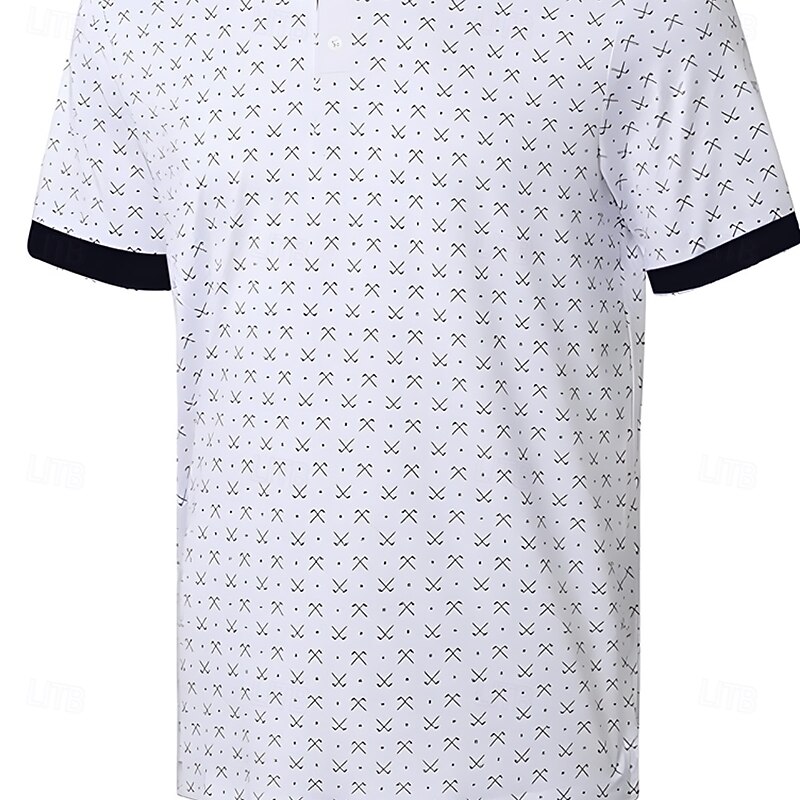 Kentucky Derby Men's Printed Polo Short Sleeve Polo Shirts Collared Shirts Business Casual Outdoor Daily Wear Festival Outfit Buttons 3D Print Summer Spring Fall White2