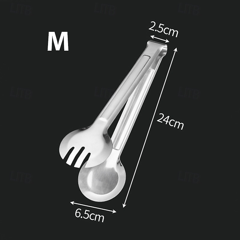 1Pc Stainless Steel BBQ Tongs - Heat Resistant & Non-Magnetic Food Clip for Outdoor Grilling - Safe & Durable4