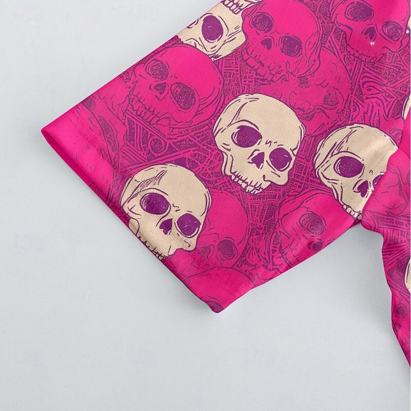 Men's Cycling Jersey Skull Short Sleeve Bike Tee Tshirt Jersey with 3 Rear Pockets Mountain Bike MTB Quick Dry Anatomic Design Wicking Breathable Sports Violet Dark Purple Red Clothing Apparel4