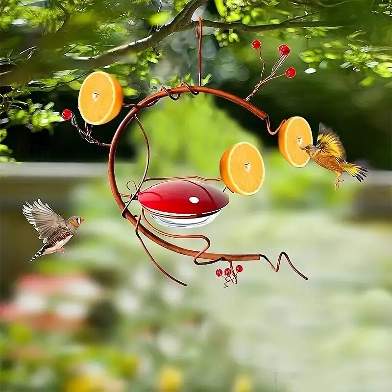 1pc Outdoor Hanging Oriole Feeder with Fruit Holder, Durable Metal Construction, Attracts Orioles and Other Birds, Ideal for Gardens, Patios, and Yards, Easy to Install, Perfect for Birdwatching and N3